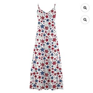 Star Pattern Maxi Dress, perfect for the 4th of July. Size XL, New with tags